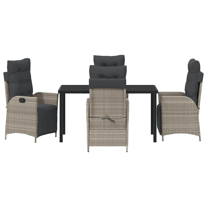 Have Spisebordssæt 5 pcs Lysegrå Poly rattan