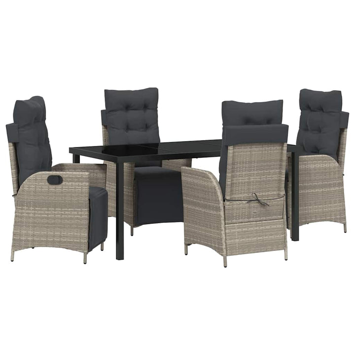 Have Spisebordssæt 5 pcs Lysegrå Poly rattan