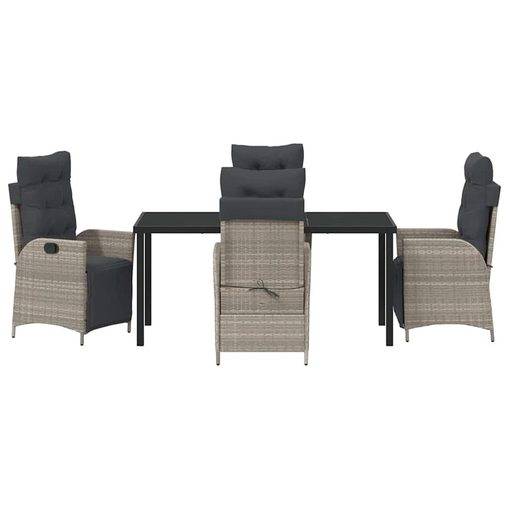 Have Spisebordssæt 5 pcs Lysegrå Poly rattan
