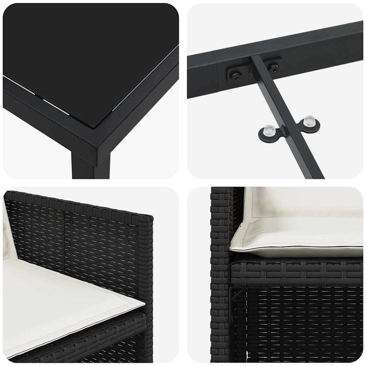 Have Spisebordssæt 5 pcs Sort polyrattan