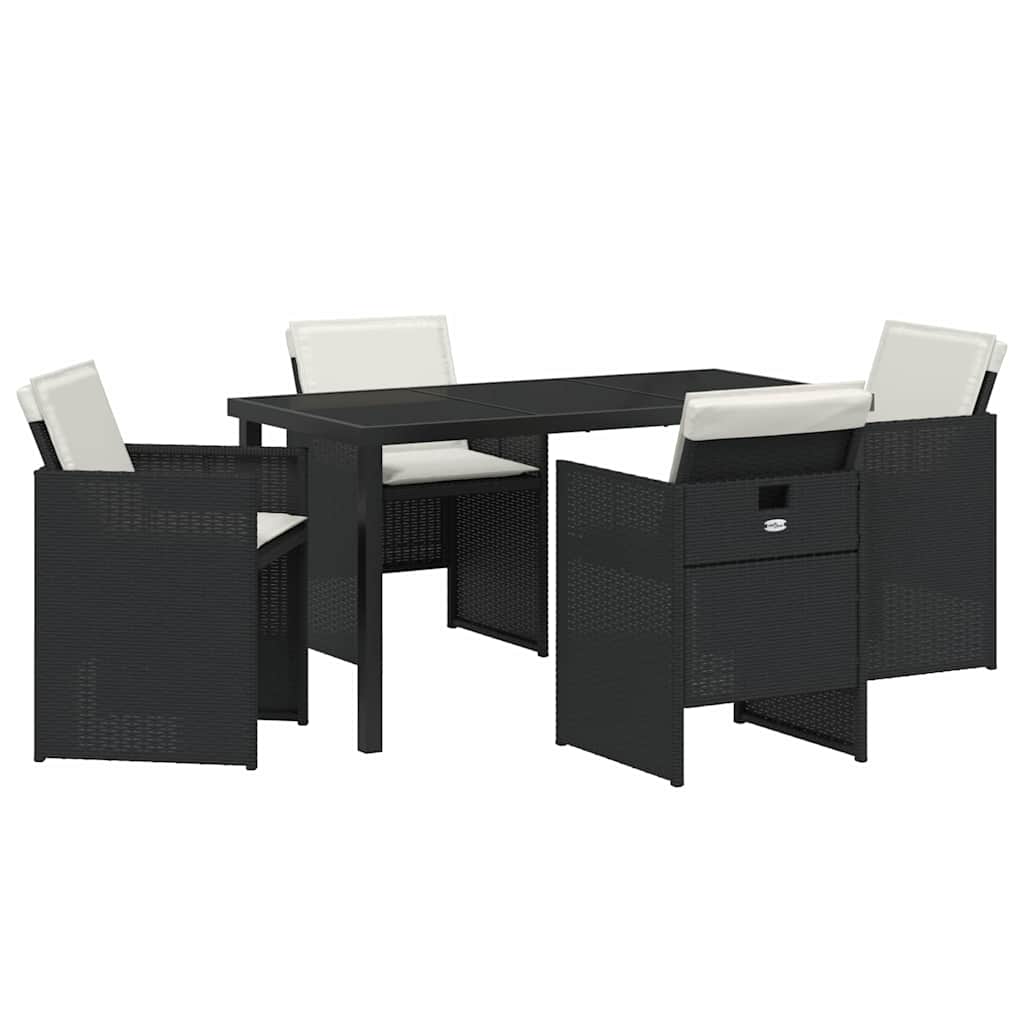 Have Spisebordssæt 5 pcs Sort polyrattan