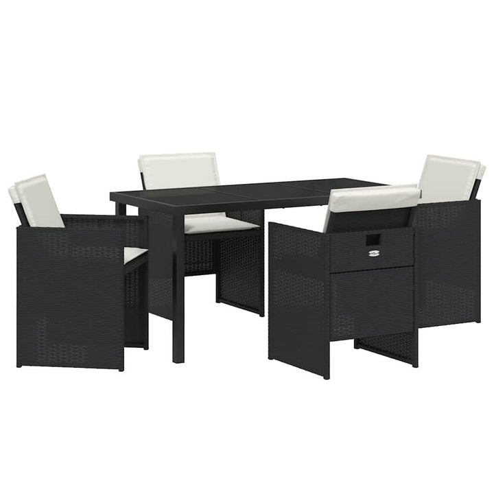 Have Spisebordssæt 5 pcs Sort polyrattan