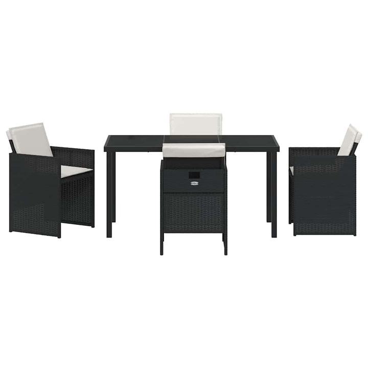 Have Spisebordssæt 5 pcs Sort polyrattan
