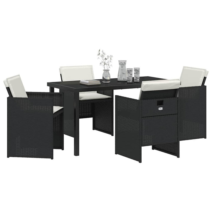 Have Spisebordssæt 5 pcs Sort polyrattan