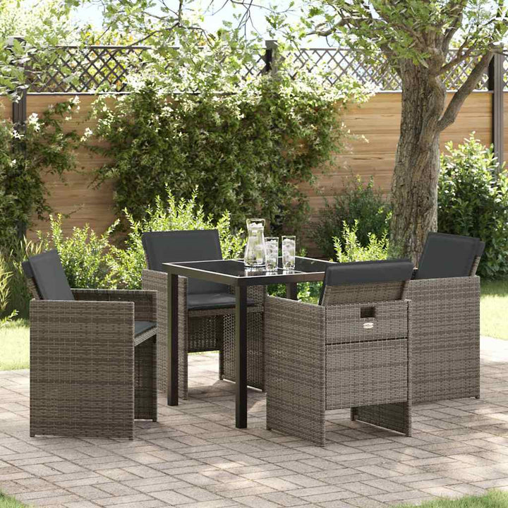 Have Spisebordssæt 5 pcs Grå polyrattan