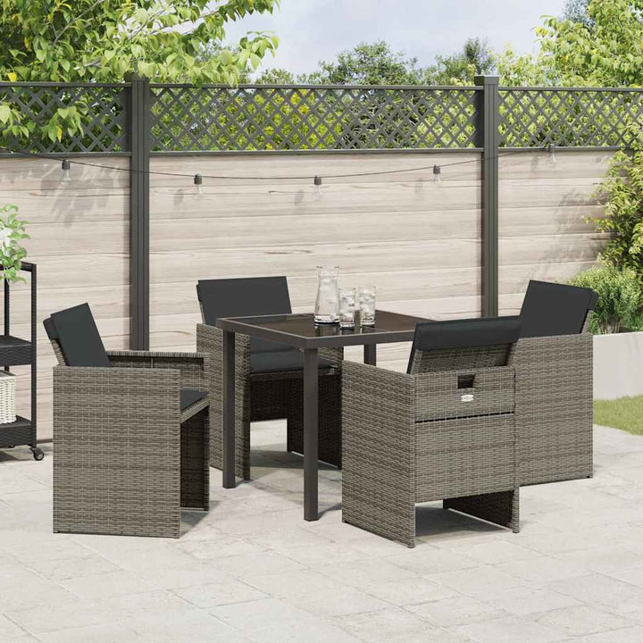 Have Spisebordssæt 5 pcs Grå polyrattan