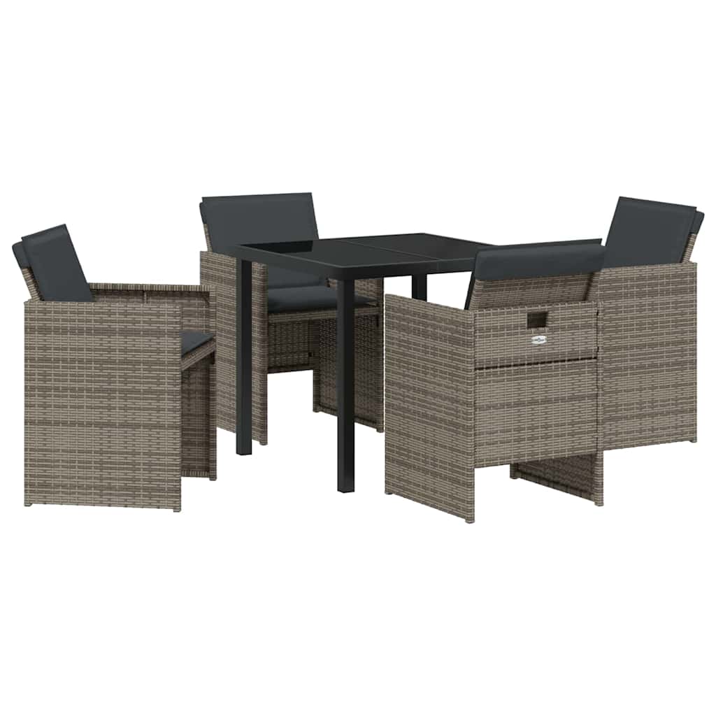 Have Spisebordssæt 5 pcs Grå polyrattan