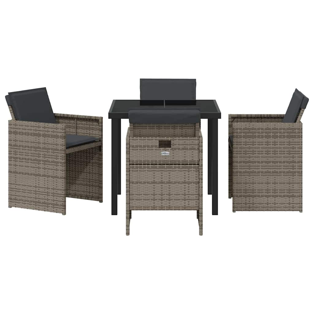 Have Spisebordssæt 5 pcs Grå polyrattan