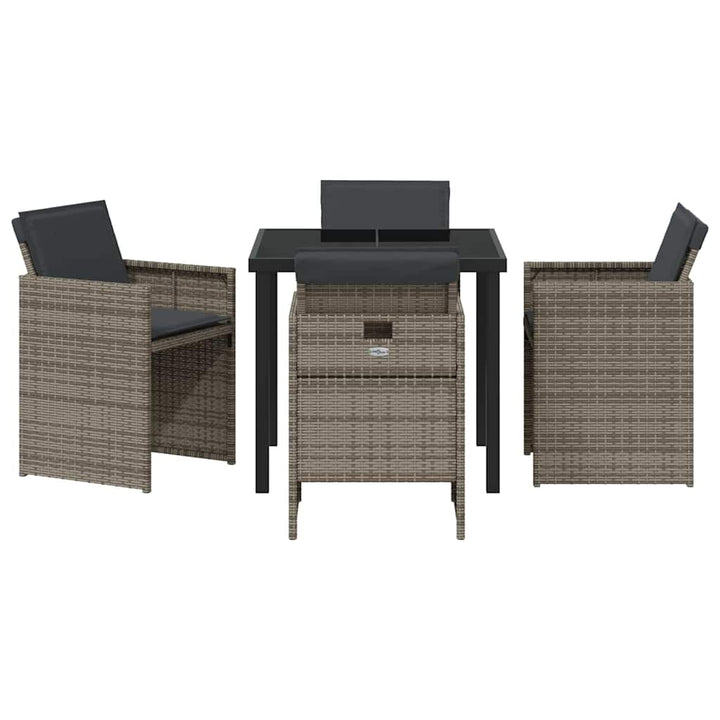 Have Spisebordssæt 5 pcs Grå polyrattan