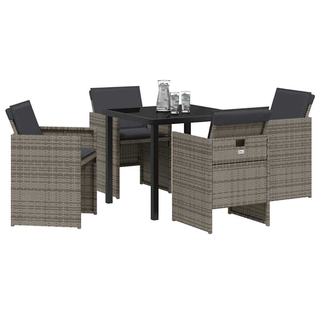 Have Spisebordssæt 5 pcs Grå polyrattan