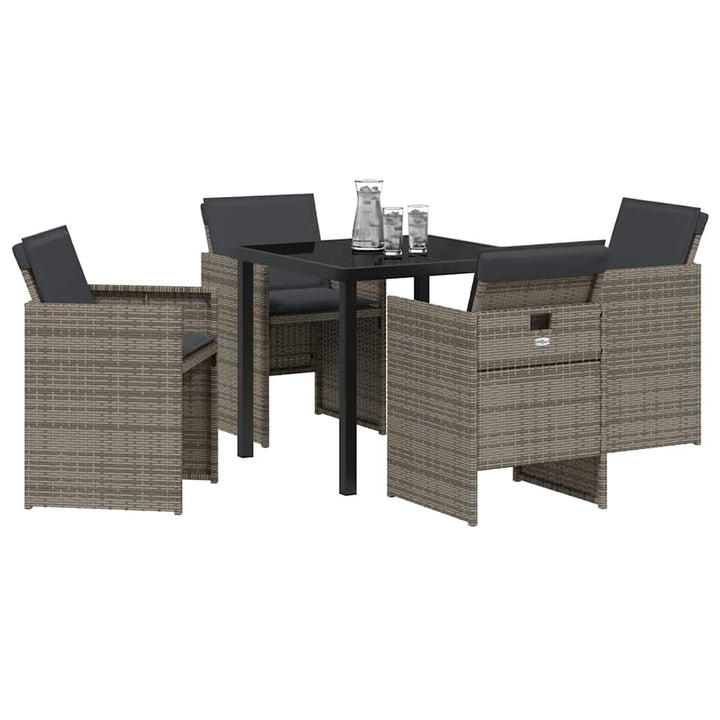 Have Spisebordssæt 5 pcs Grå polyrattan