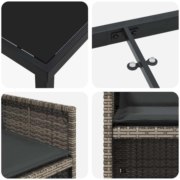 Have Spisebordssæt 5 pcs Grå polyrattan