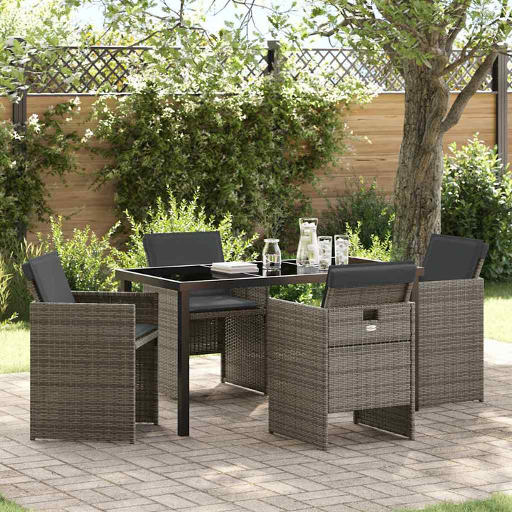 Have Spisebordssæt 5 pcs Grå polyrattan