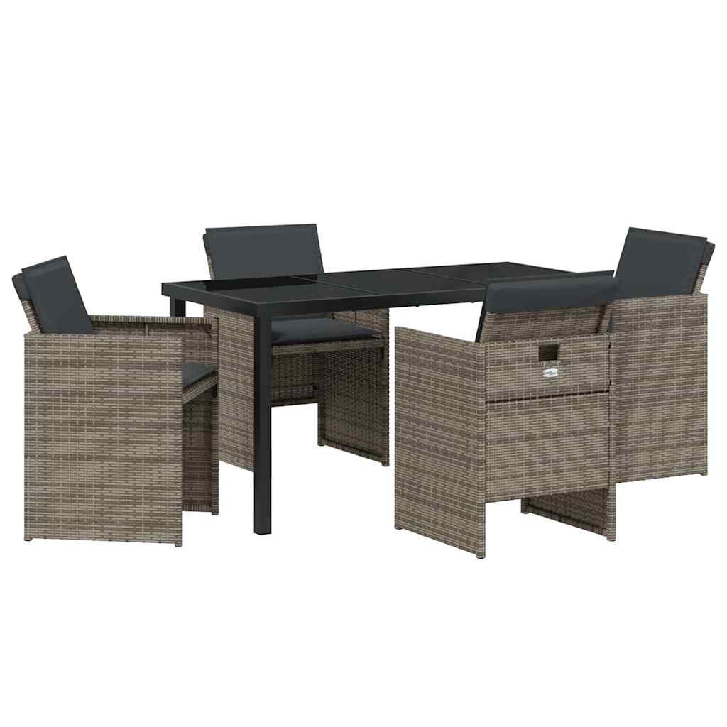 Have Spisebordssæt 5 pcs Grå polyrattan
