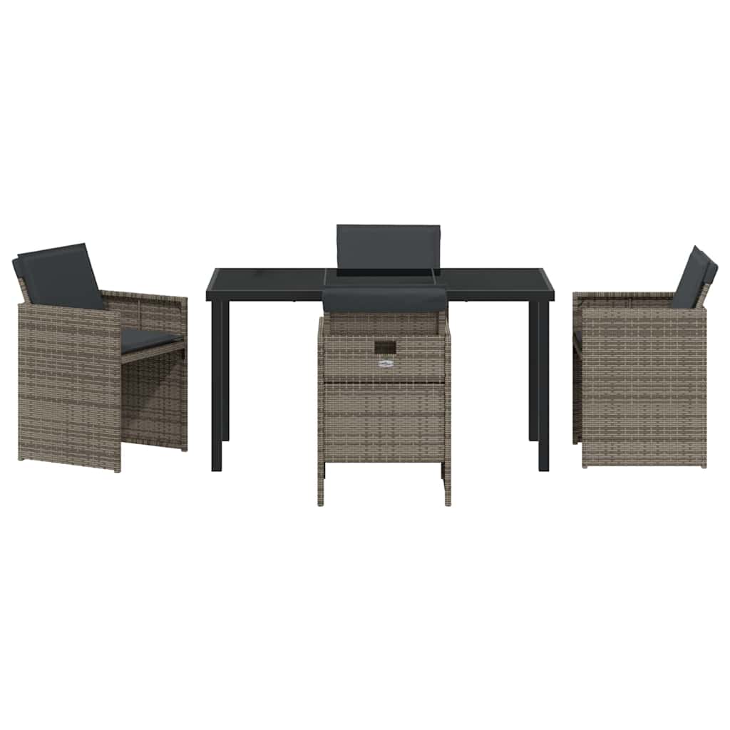 Have Spisebordssæt 5 pcs Grå polyrattan