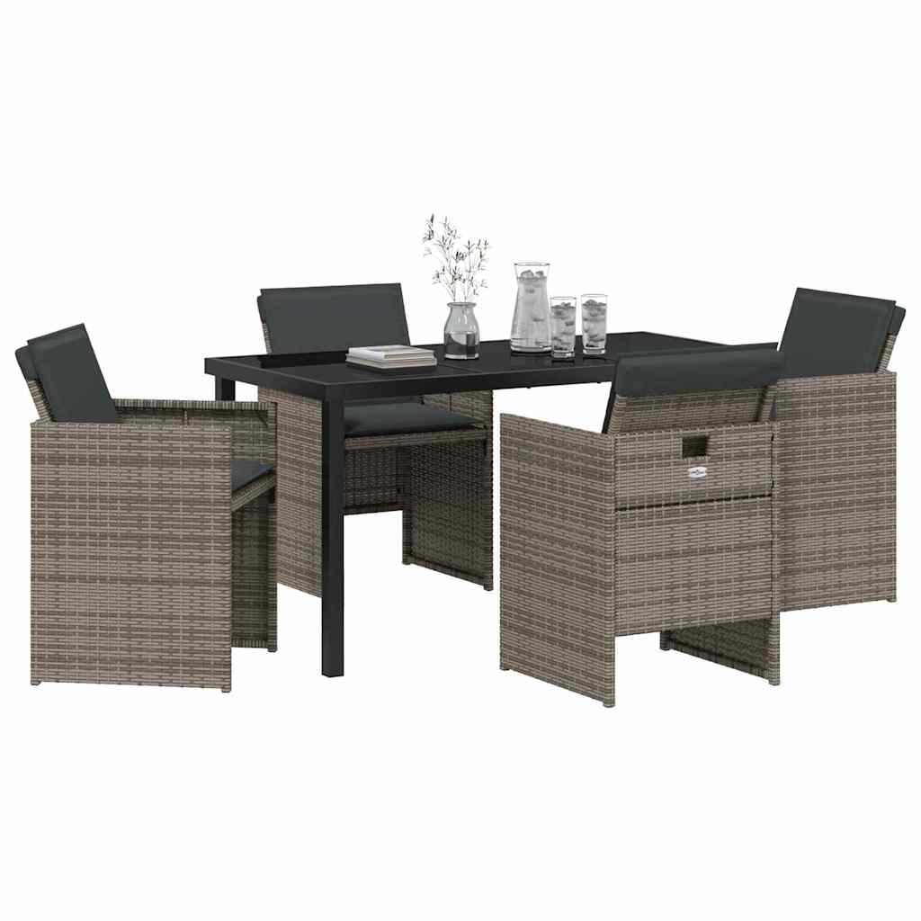 Have Spisebordssæt 5 pcs Grå polyrattan