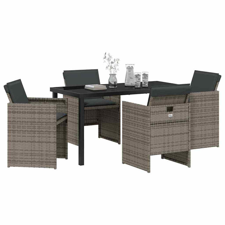 Have Spisebordssæt 5 pcs Grå polyrattan