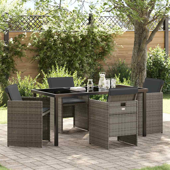 Have Spisebordssæt 5 pcs Grå polyrattan