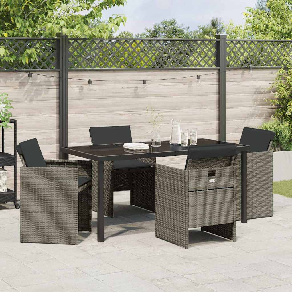 Have Spisebordssæt 5 pcs Grå polyrattan