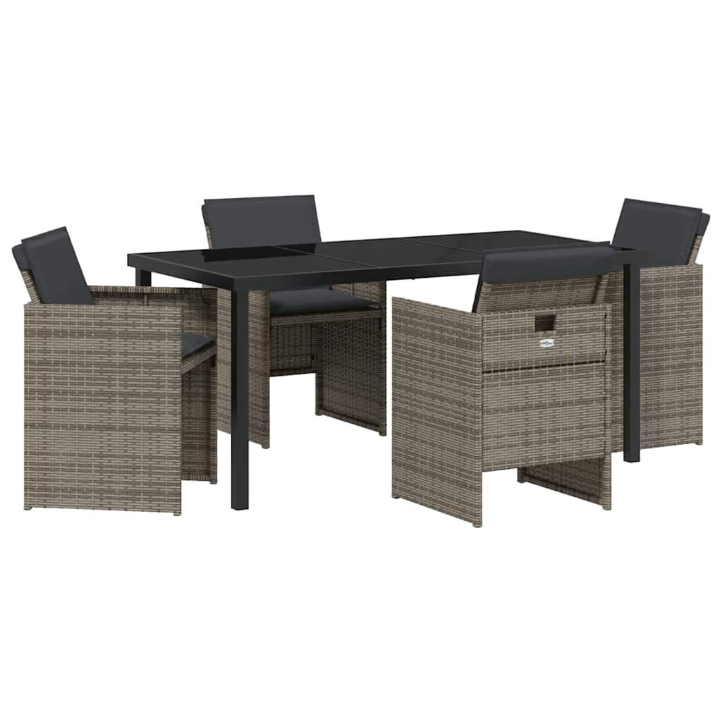 Have Spisebordssæt 5 pcs Grå polyrattan
