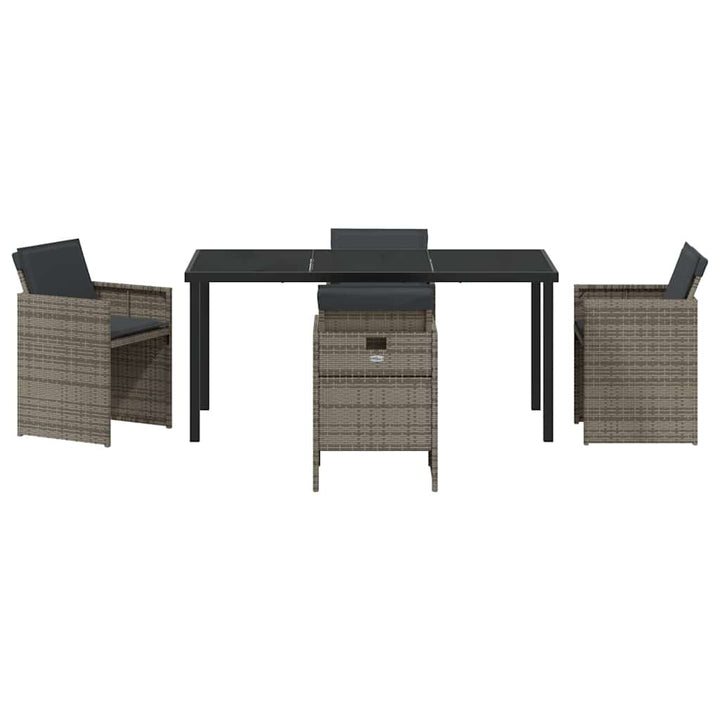 Have Spisebordssæt 5 pcs Grå polyrattan