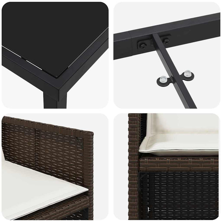Have Spisebordssæt 5 pcs Brun polyrattan