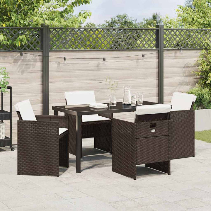 Have Spisebordssæt 5 pcs Brun polyrattan
