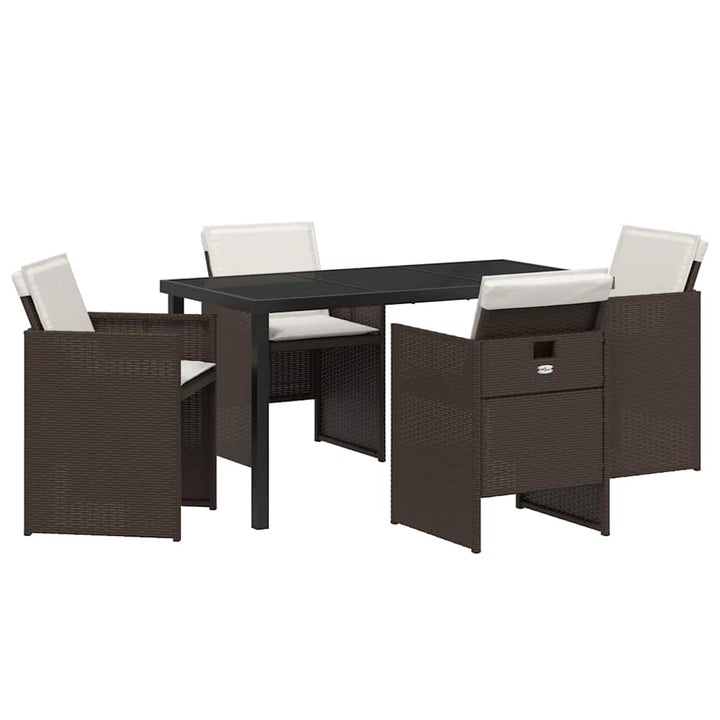 Have Spisebordssæt 5 pcs Brun polyrattan