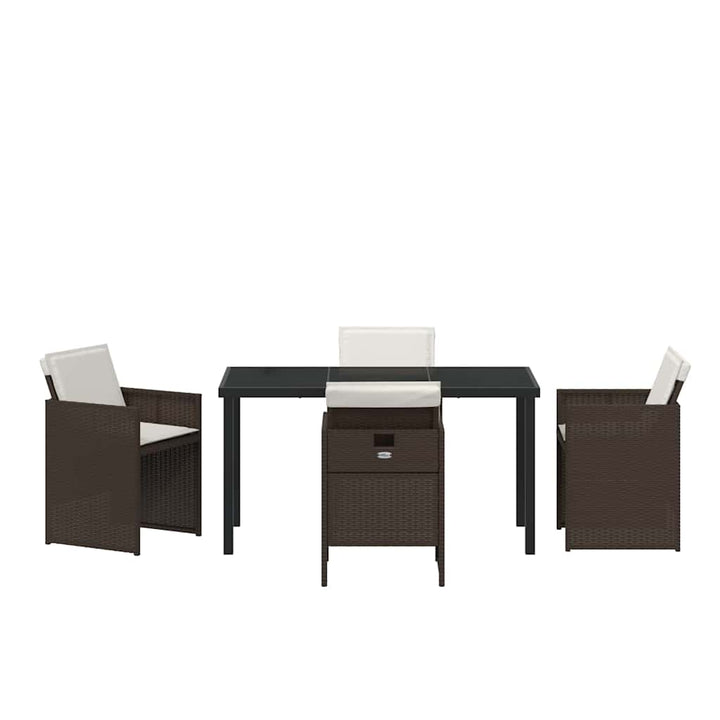 Have Spisebordssæt 5 pcs Brun polyrattan