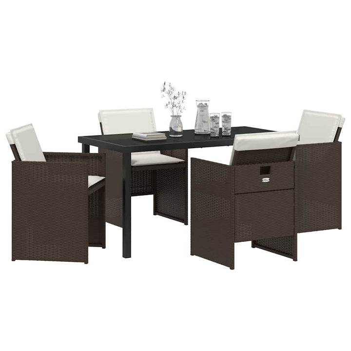 Have Spisebordssæt 5 pcs Brun polyrattan