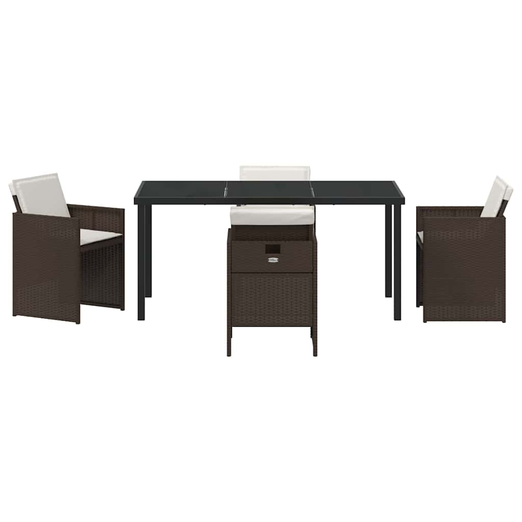Have Spisebordssæt 5 pcs Brun polyrattan