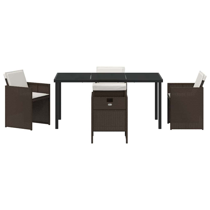 Have Spisebordssæt 5 pcs Brun polyrattan