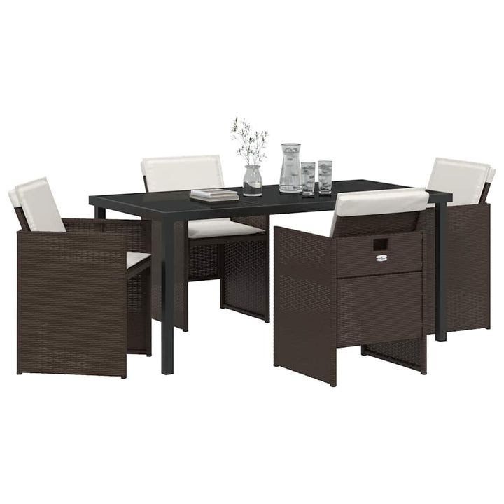 Have Spisebordssæt 5 pcs Brun polyrattan