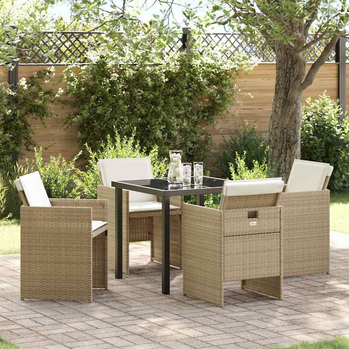 Have Spisebordssæt 5 pcs Beige polyrattan