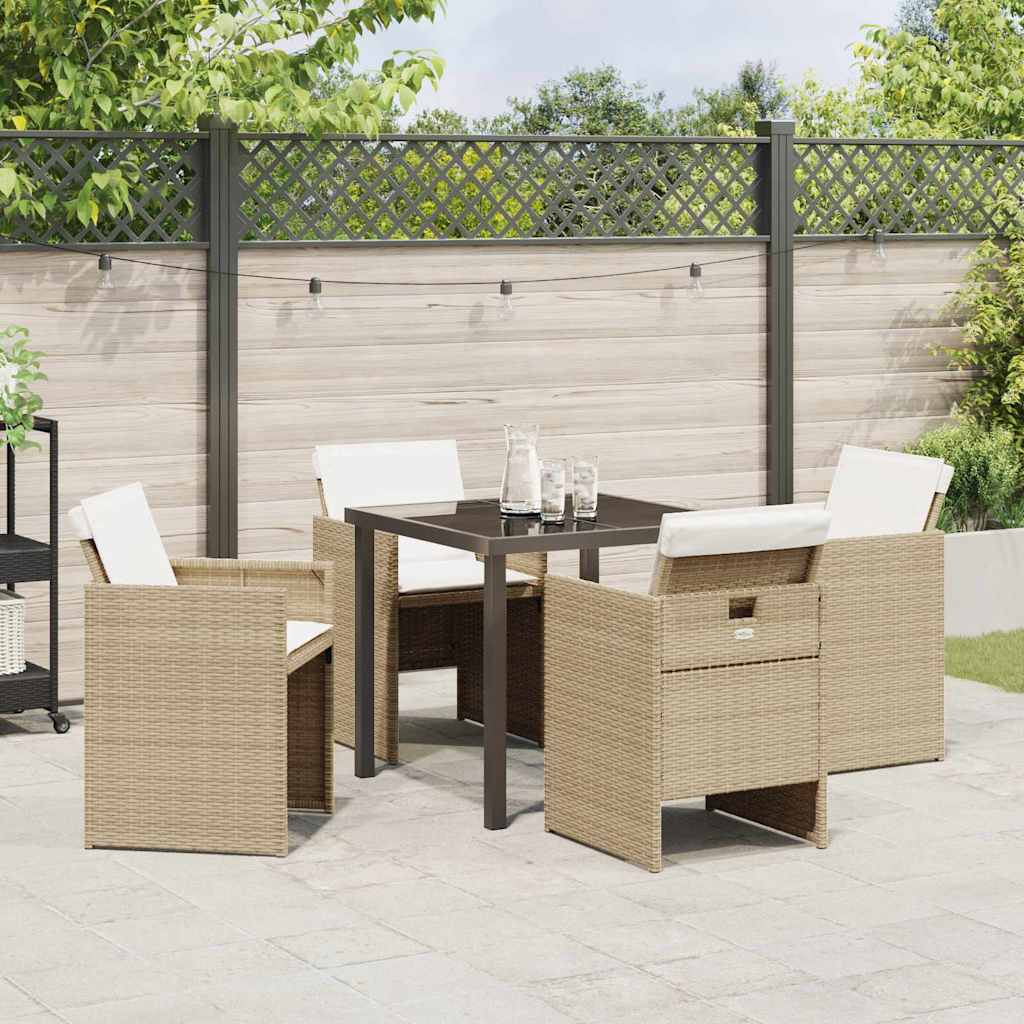 Have Spisebordssæt 5 pcs Beige polyrattan