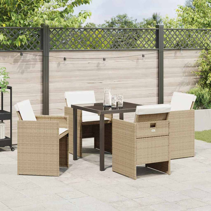 Have Spisebordssæt 5 pcs Beige polyrattan