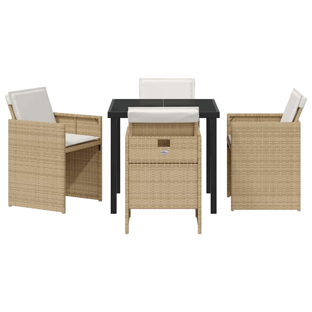 Have Spisebordssæt 5 pcs Beige polyrattan