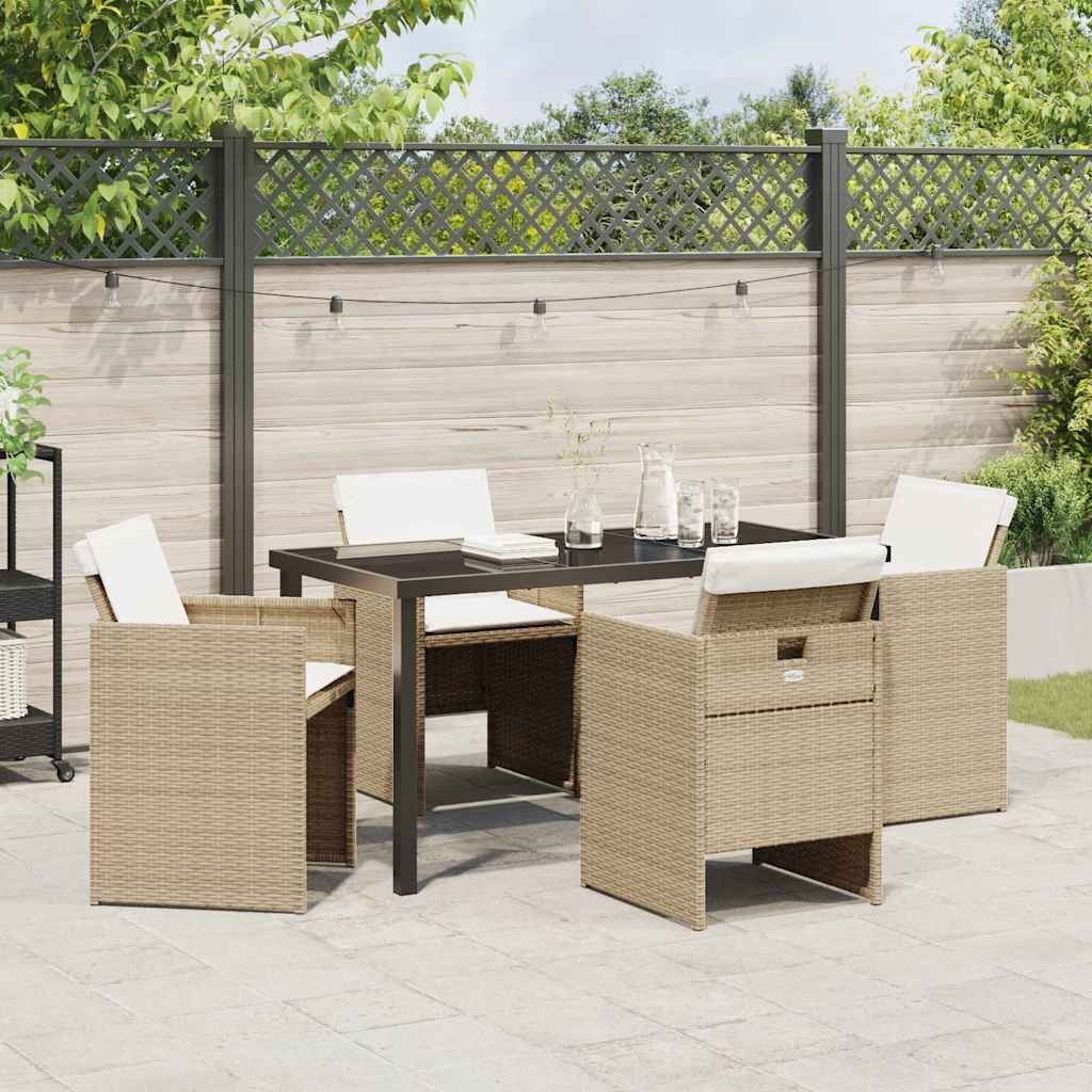Have Spisebordssæt 5 pcs Beige polyrattan