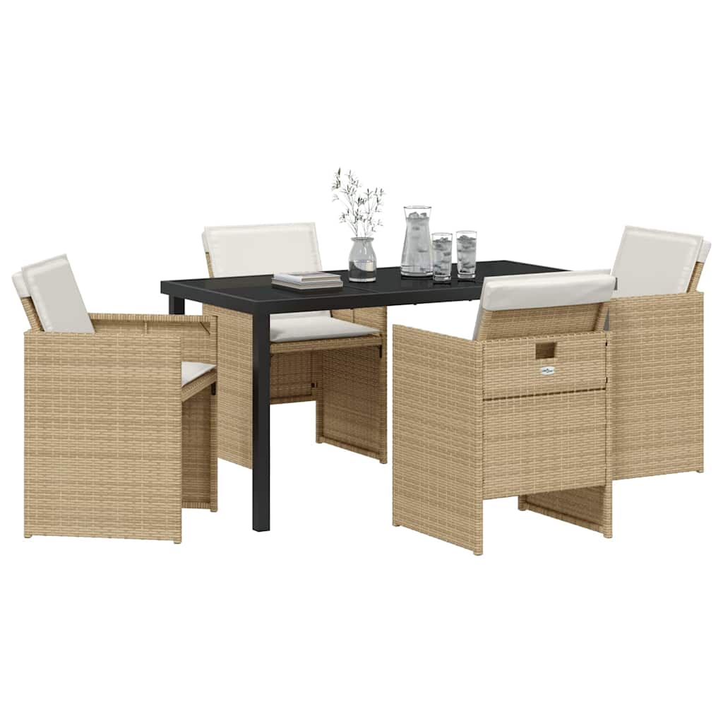 Have Spisebordssæt 5 pcs Beige polyrattan