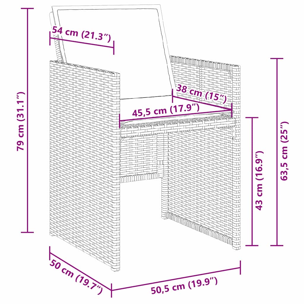 Have Spisebordssæt 5 pcs Beige polyrattan