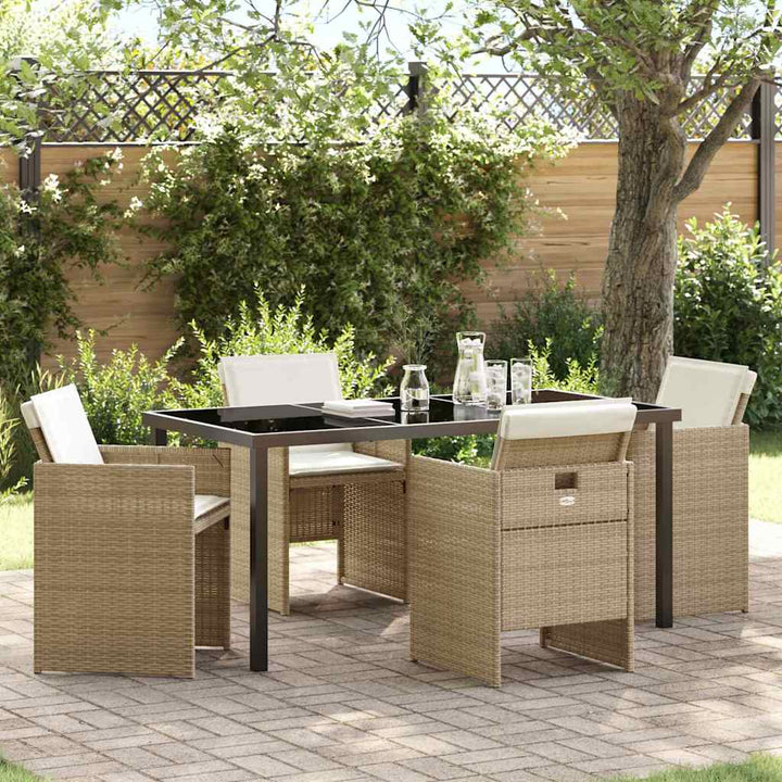 Have Spisebordssæt 5 pcs Beige polyrattan