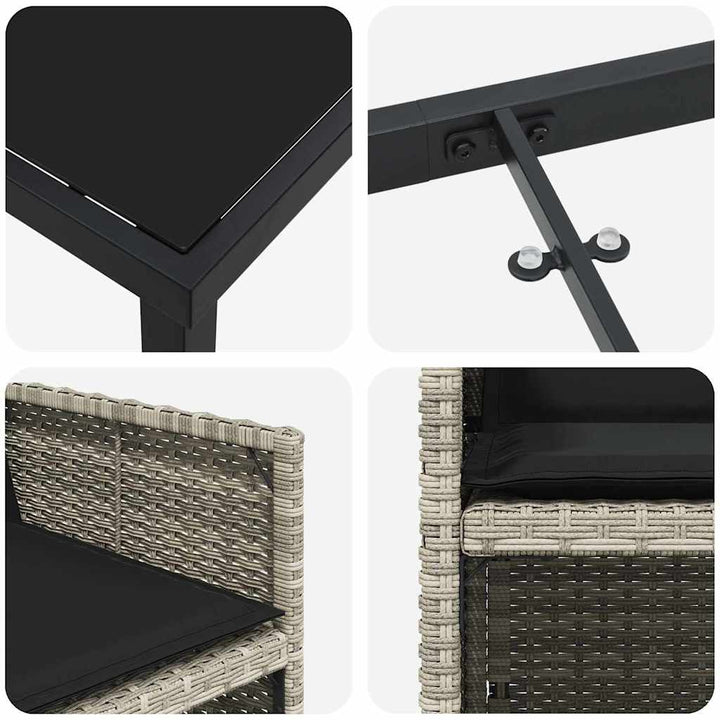 Have Spisebordssæt 5 pcs Lysegrå polyrattan