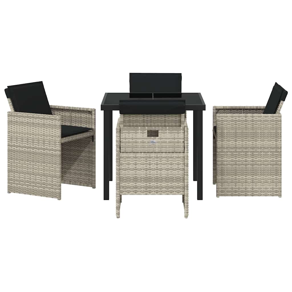 Have Spisebordssæt 5 pcs Lysegrå polyrattan