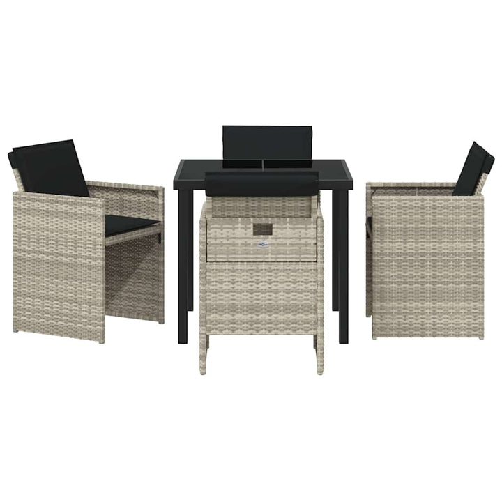 Have Spisebordssæt 5 pcs Lysegrå polyrattan