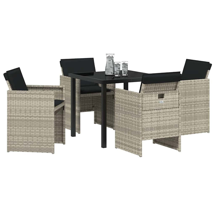 Have Spisebordssæt 5 pcs Lysegrå polyrattan