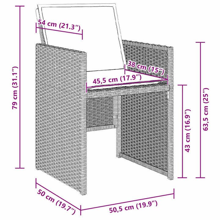 Have Spisebordssæt 5 pcs Lysegrå polyrattan