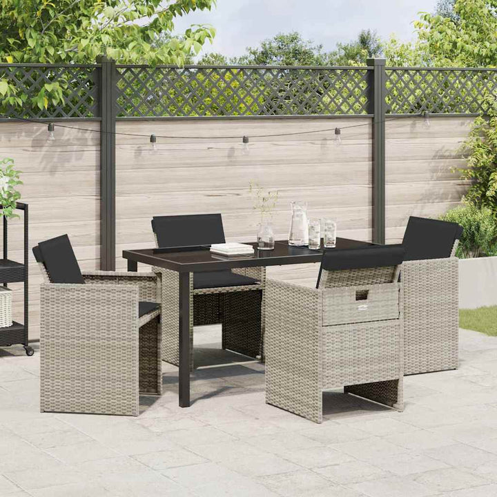 Have Spisebordssæt 5 pcs Lysegrå polyrattan