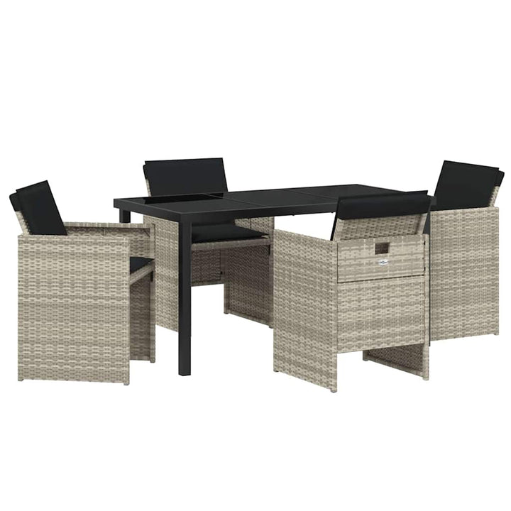 Have Spisebordssæt 5 pcs Lysegrå polyrattan