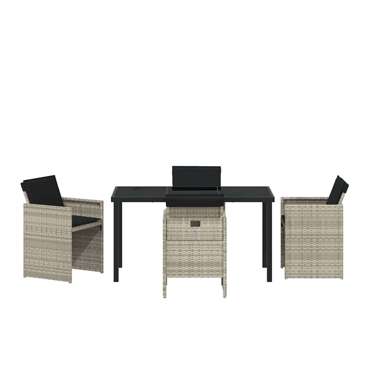 Have Spisebordssæt 5 pcs Lysegrå polyrattan