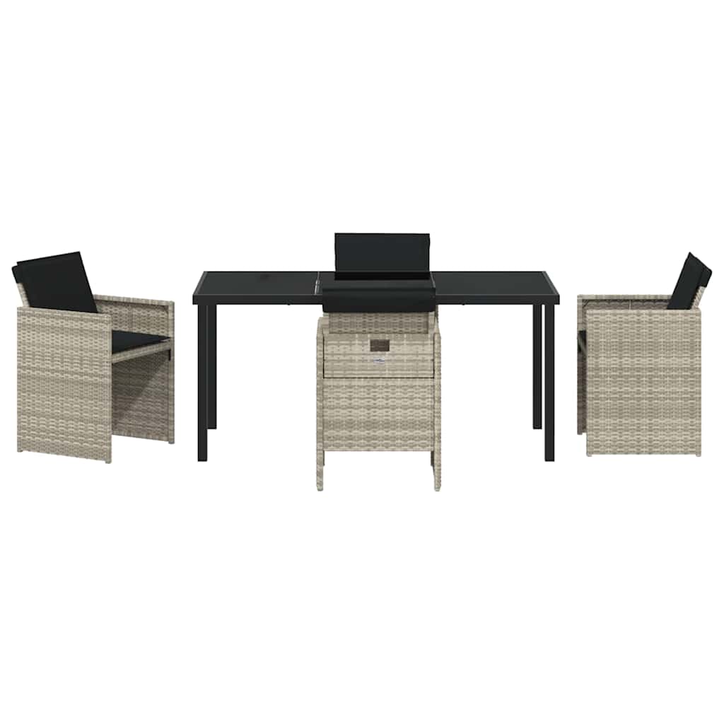 Have Spisebordssæt 5 pcs Lysegrå polyrattan